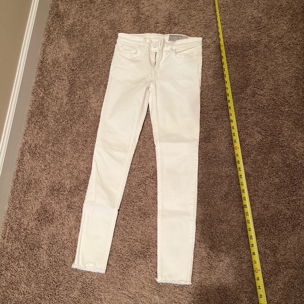 All Saints white skinny jeans size 25